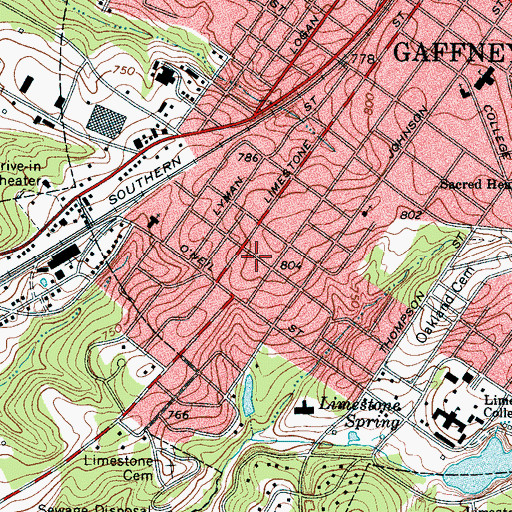 Topographic Map of Thomson Park, SC