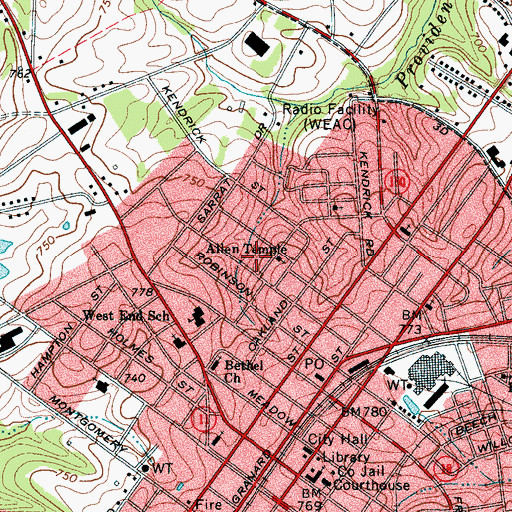 Topographic Map of True Holiness Church, SC