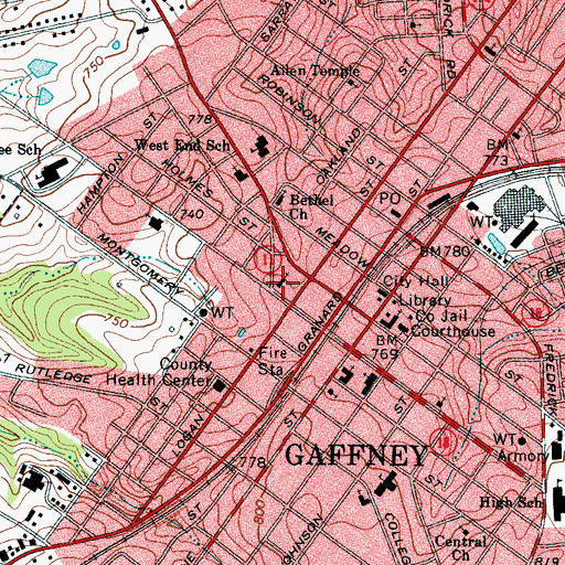 Topographic Map of United Pentecostal Church, SC
