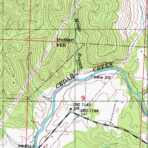 Topographic Map of Mingo Branch, AL