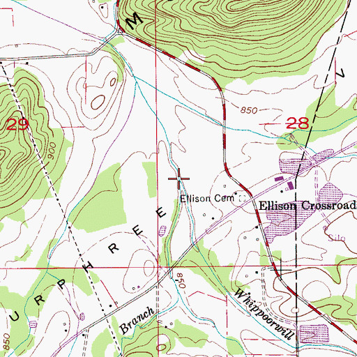 Topographic Map of Mining Pond Branch, AL
