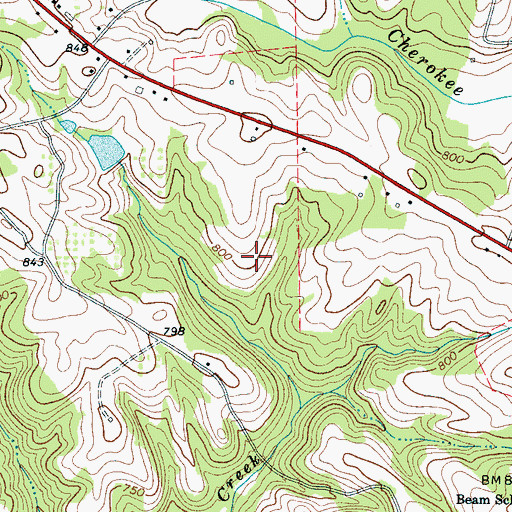 Topographic Map of Burns Cemetery, SC