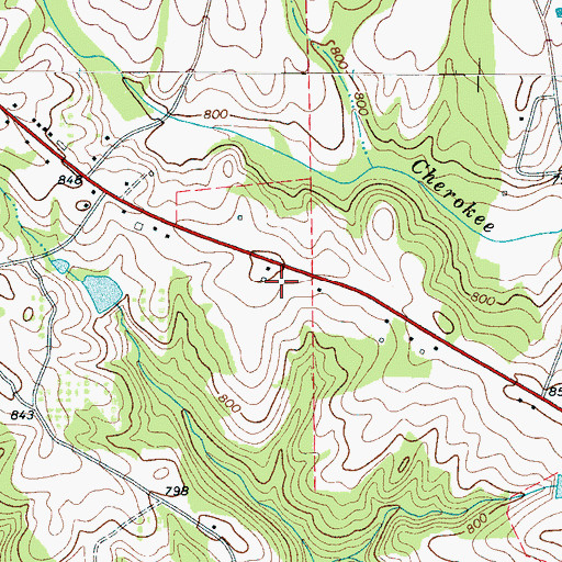 Topographic Map of Byars Cemetery, SC