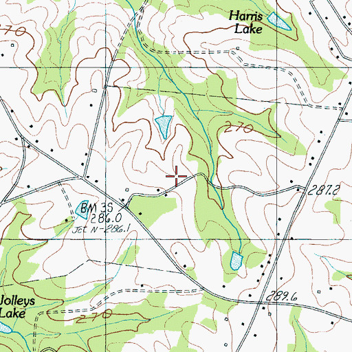 Topographic Map of Byars Cemetery, SC