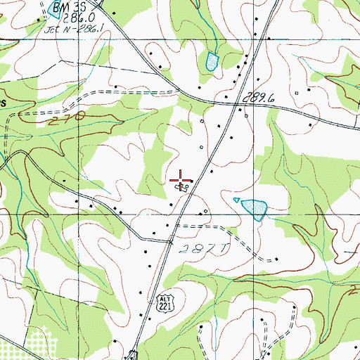 Topographic Map of Byars Cemetery, SC