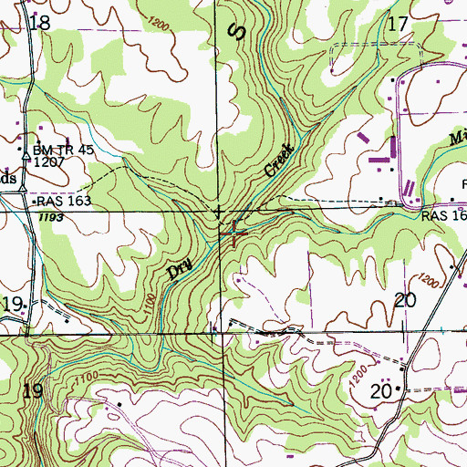 Topographic Map of Mink Branch, AL