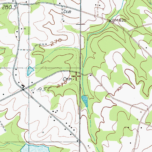 Topographic Map of Horton Cemetery, SC