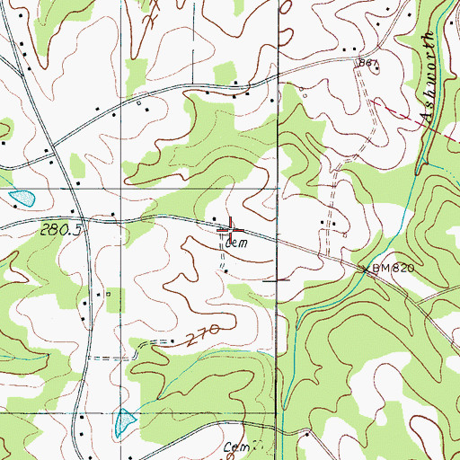 Topographic Map of Horton Cemetery, SC
