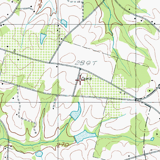 Topographic Map of Johnson Cemetery, SC