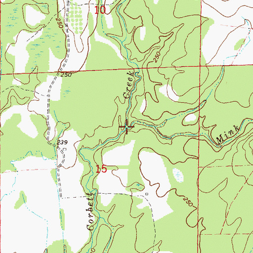 Topographic Map of Mink Creek, AL