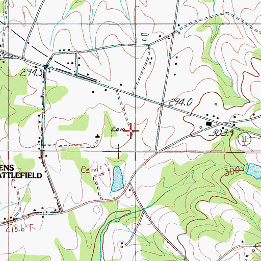 Topographic Map of Martin Cemetery, SC