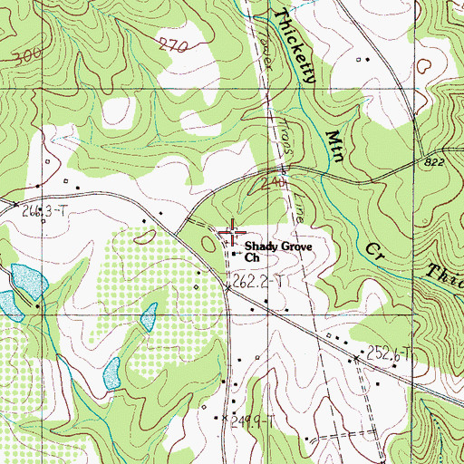 Topographic Map of Shady Grove Cemetery, SC
