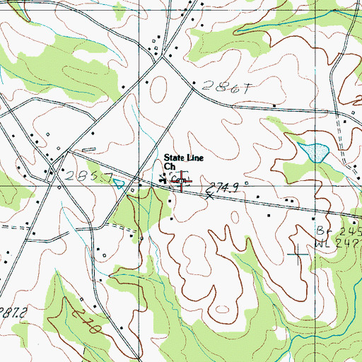 Topographic Map of State Line Cemetery, SC