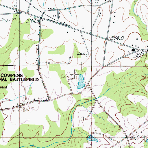 Topographic Map of Williams Cemetery, SC