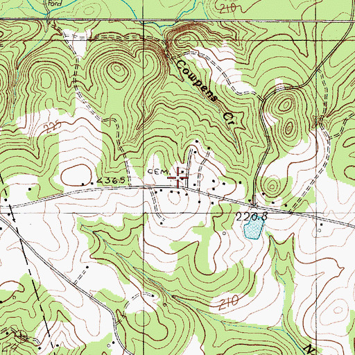 Topographic Map of Willis Cemetery, SC