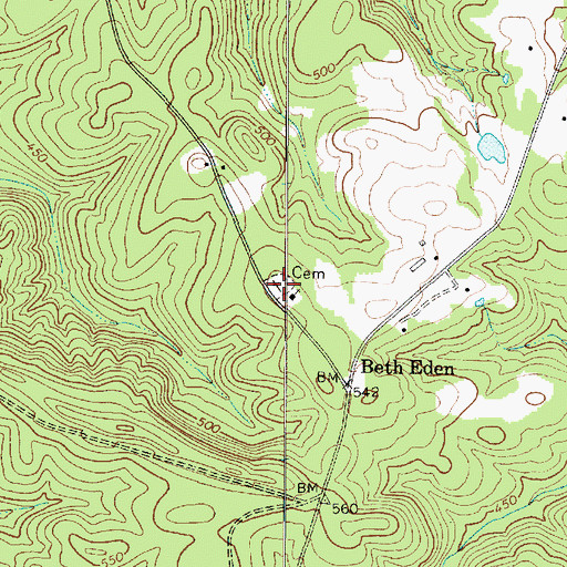 Topographic Map of Beth Eden Cemetery, SC