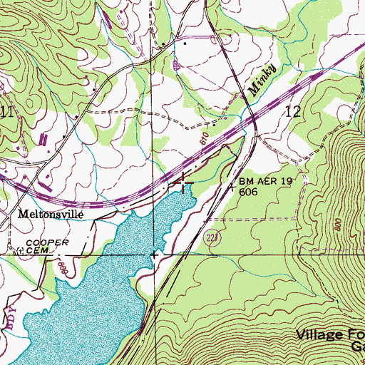 Topographic Map of Minky Creek, AL