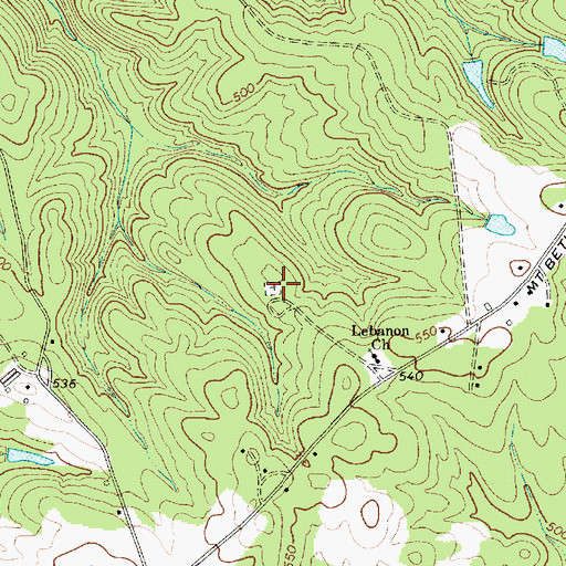 Topographic Map of Lebanon Cemetery, SC