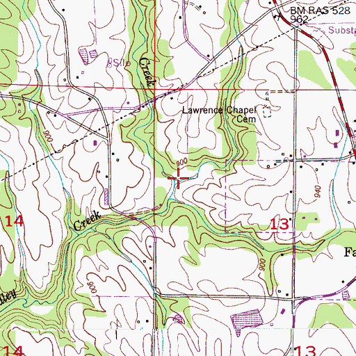 Topographic Map of Minnow Creek, AL