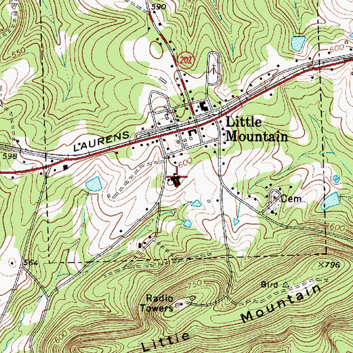 Topographic Map of Little Mountain Elementary School, SC