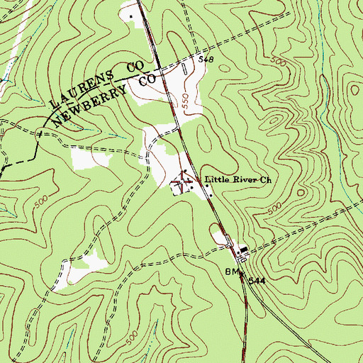 Topographic Map of Little River Cemetery, SC