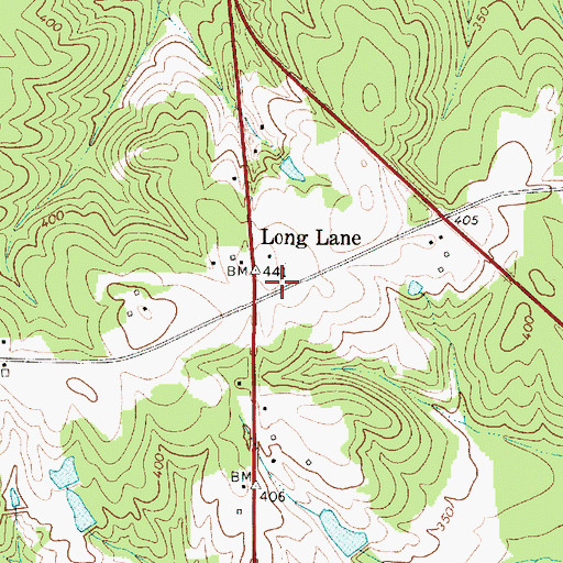 Topographic Map of Long Lane Branch School (historical), SC