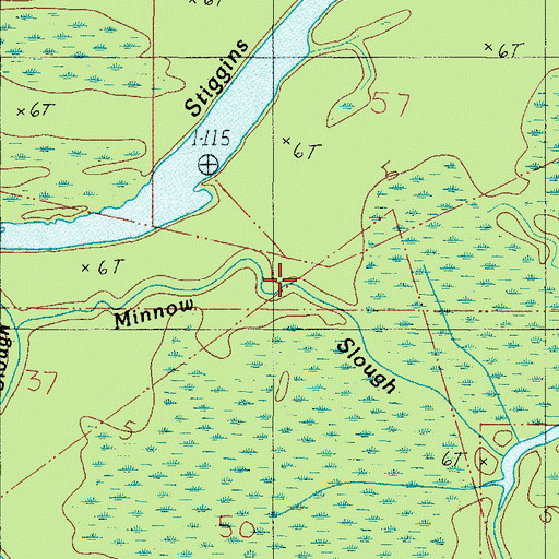 Topographic Map of Minnow Slough, AL
