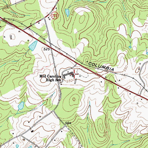 Topographic Map of Mid-Carolina Junior High School, SC