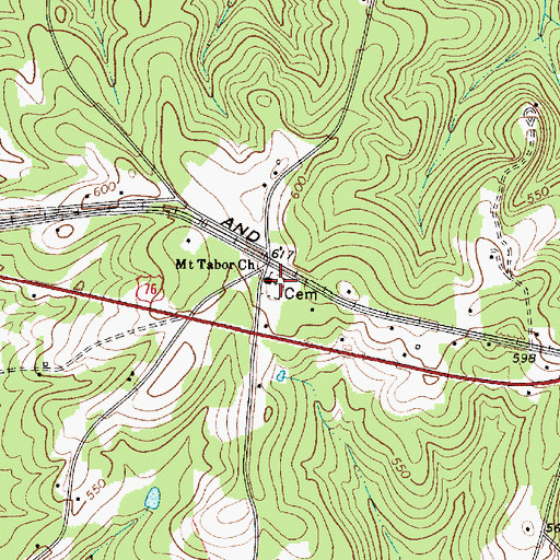 Topographic Map of Mount Tabor Cemetery, SC