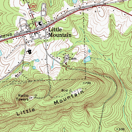 Topographic Map of Mount Zion Cemetery, SC
