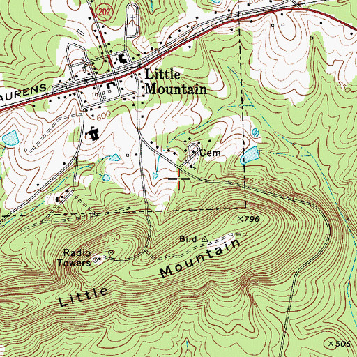 Topographic Map of Mount Zion School (historical), SC