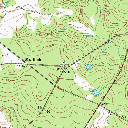 Topographic Map of Mudlick School (historical), SC