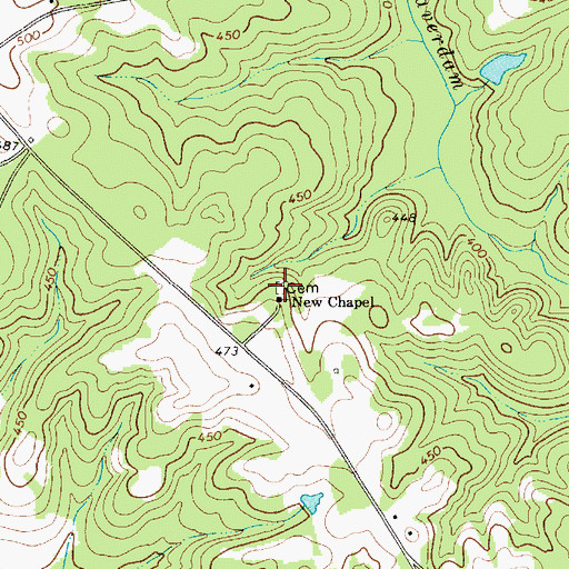 Topographic Map of New Chapel Cemetery, SC