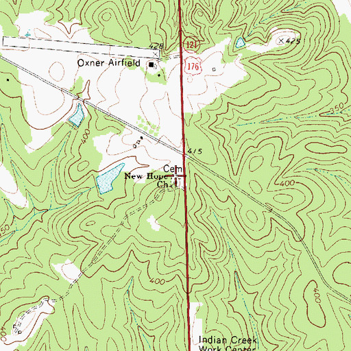 Topographic Map of New Hope Cemetery, SC