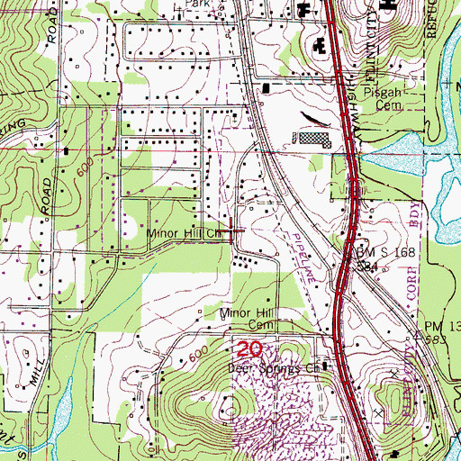 Topographic Map of Minor Hill Church, AL