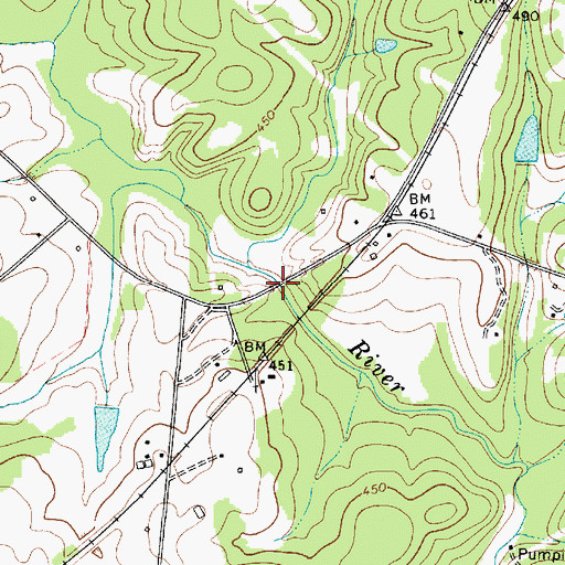 Topographic Map of O'Neall Bridge, SC
