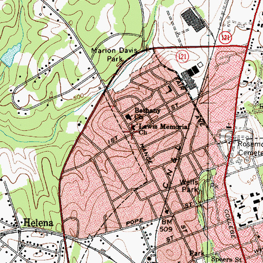 Topographic Map of Oakland Mill, SC