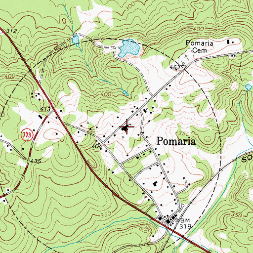 Topographic Map of Pomaria Elementary School, SC