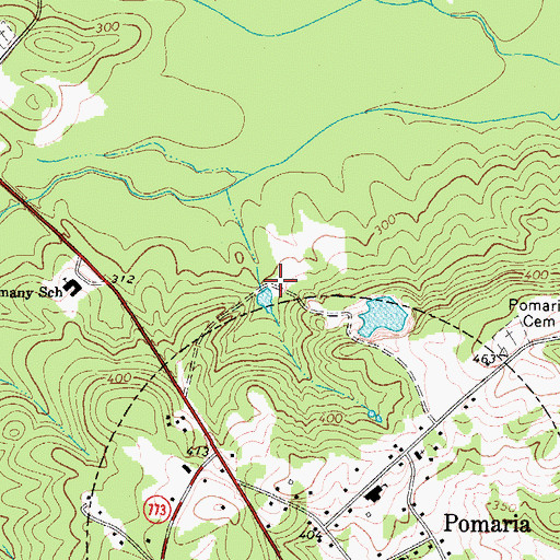 Topographic Map of Pomaria High School (historical), SC