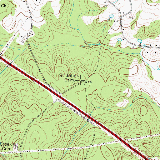 Topographic Map of Saint Johns Church (historical), SC
