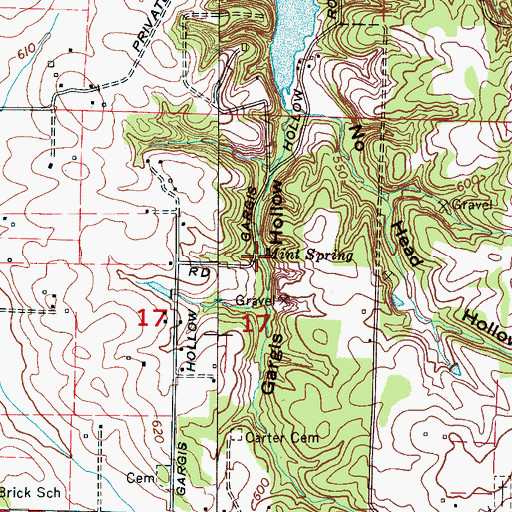 Topographic Map of Mint Spring, AL