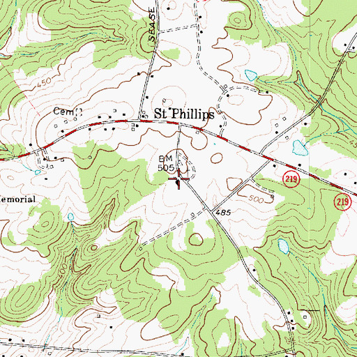 Topographic Map of Saint Phillips Lutheran Church, SC