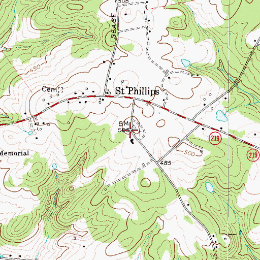 Topographic Map of Saint Phillips School (historical), SC
