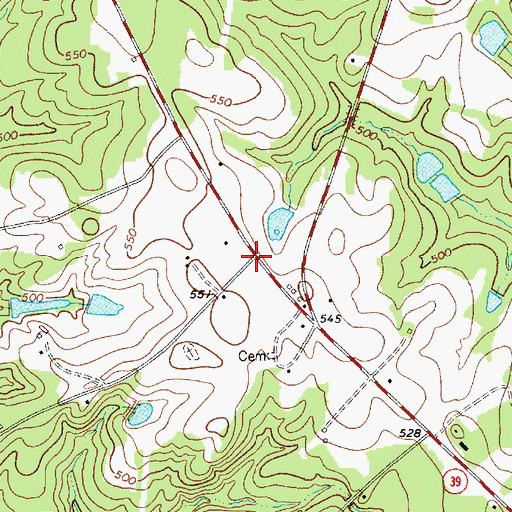 Topographic Map of Scurry, SC