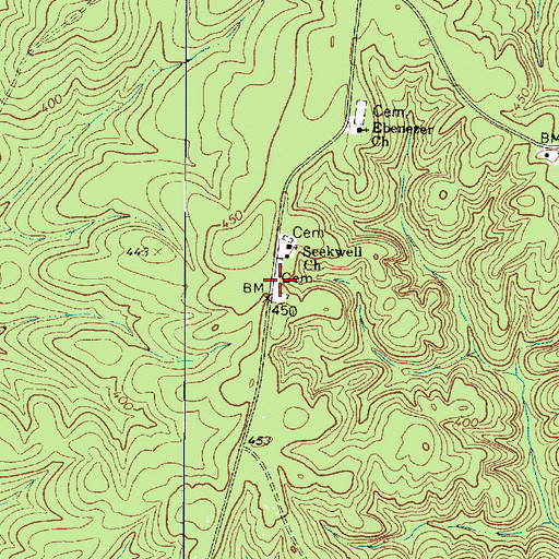 Topographic Map of Seekwell Cemetery, SC