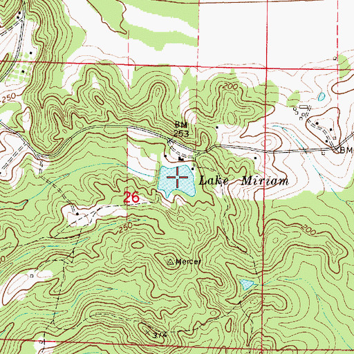 Topographic Map of Lake Miriam, AL