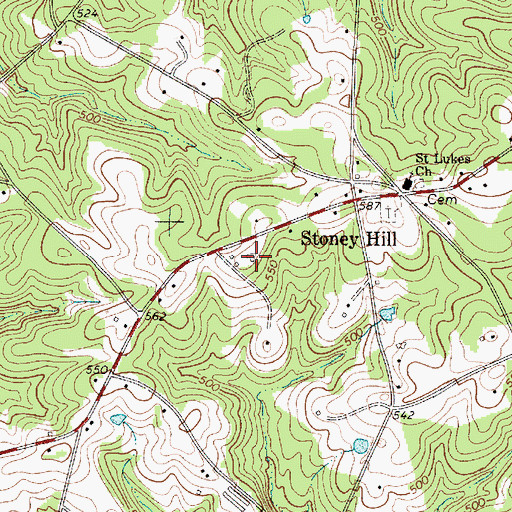 Topographic Map of Stoney Hill School (historical), SC