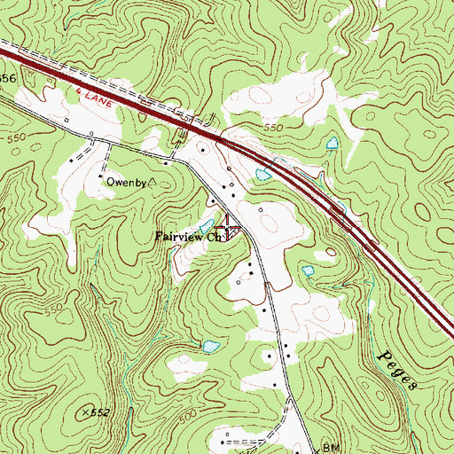 Topographic Map of Tabernacle Church, SC