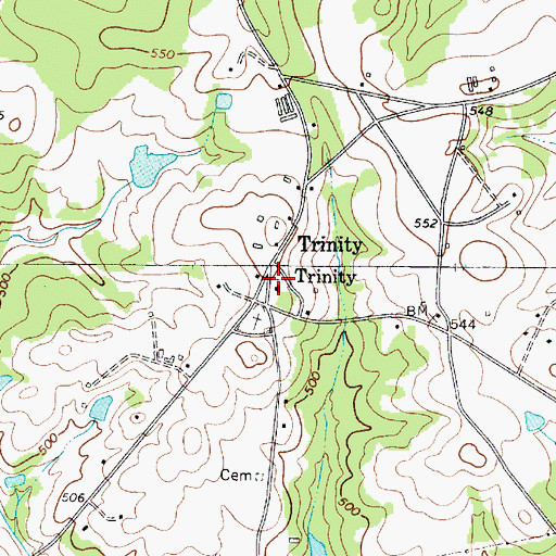 Topographic Map of Trinity Church, SC