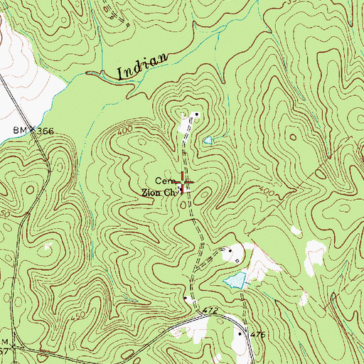 Topographic Map of Zion Cemetery, SC